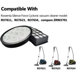 FOZIY Filtre ZR903701，Filtre Rechange ZR903701，Filtres Pour Rowenta Silence Force Cyclonic 4aaaa Ro76xx ModÈle Aspirateurs, Filtre Accessoires Pour RO7647EA RO7663EA RO7676EA RO7681EA (Modèle RO76xx)，une Pièce, Noir,Fonepro -Aspirateur et sac Soldes 63528607 3