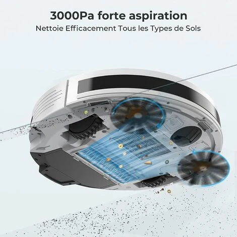 Aspirateur Robot , Laresar Robot Aspirateur Laveur De Sol 3000Pa 3 En 1 Avec Station D'auto-vidage,Balaye,Aspirateur Et Lave,200min D'Autonomie,Contrôle Avec Alexa/APP/Télécommande,pour Poils D'animaux 3 Aspirateur Robot , Laresar Robot Aspirateur Laveur De Sol 3000Pa 3 En 1 Avec Station D'auto-vidage,Balaye,Aspirateur Et Lave,200min D'Autonomie,Contrôle Avec Alexa/APP/Télécommande,pour Poils D'animaux – Image 3