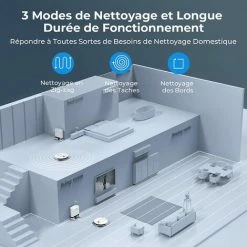 Aspirateur Robot , Laresar Robot Aspirateur Laveur De Sol 3000Pa 3 En 1 Avec Station D'auto-vidage,Balaye,Aspirateur Et Lave,200min D'Autonomie,Contrôle Avec Alexa/APP/Télécommande,pour Poils D'animaux 8 Aspirateur Robot , Laresar Robot Aspirateur Laveur De Sol 3000Pa 3 En 1 Avec Station D'auto-vidage,Balaye,Aspirateur Et Lave,200min D'Autonomie,Contrôle Avec Alexa/APP/Télécommande,pour Poils D'animaux -Aspirateur et sac Soldes 63689793 4
