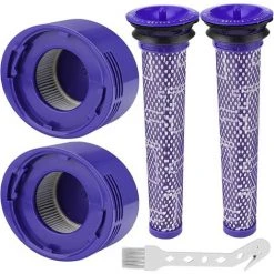 MEZHENG Filtre Pour Dyson V8/V7, Filtres De Rechange Lavable Pour Aspirateur Dyson V7/V8 Absolute Et Animal, Accessoire Aspirateur Pour Dyson V8 Avec 2 Post-Filtres HEPA, 2 Pré-Filtres, 1 Outil De Nettoyage