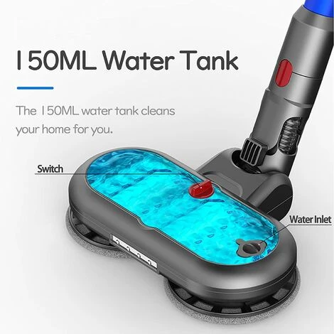 MEZHENG Tête De Vadrouille Electrique Pour Aspirateur Dyson V15 V11 V10 V7 V8, Accessoire De Brosse Dyson Avec Réservoir D'eau Amovible, 6 Vadrouilles Lavables, Accessoire Dyson Avec Phares à LED 3 MEZHENG Tête De Vadrouille Electrique Pour Aspirateur Dyson V15 V11 V10 V7 V8, Accessoire De Brosse Dyson Avec Réservoir D'eau Amovible, 6 Vadrouilles Lavables, Accessoire Dyson Avec Phares à LED – Image 3