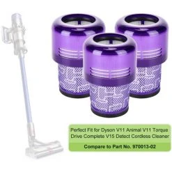 STOMO Lot De 3 Filtres Pour Dyson Aspirateur V11 Absolute Extra Pro Animal Torque Drive V15 Detect Remplace # 970013-02 -Aspirateur et sac Soldes 63946128 3