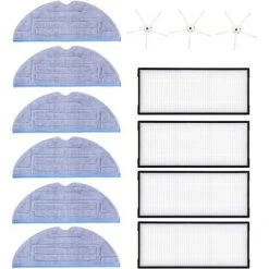 STOMO Accessoires De Serpillière Pour Roborock S7 S7 Plus, Avec 6 D'origine Serpillière Chiffons En Microfibre,4 Hepa Filtres,3 Brosses Latérales, Compatibles Xiaomi Robot Aspirateur Rechange Set