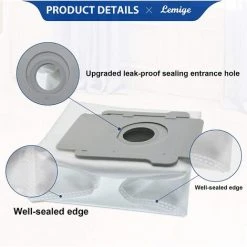 MEZHENG 24 Pièces De Sacs Sous Vide Conviennent Pour Roomba I7 I7+ J7 J7+/Plus (7550) I3+ (3550) I4+ (4552) I6+ (6550) I8+ (8550) S9+ (9550) Base De Nettoyage Série I & S & J Sac De Traitement Automatique De La Saleté ( 24 Sacs) -Aspirateur et sac Soldes 64119409 4