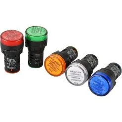 ARC-EN-CIéL Lot De 5 Voyants LED Lumineux Indicateur AD16-22D/S - 22 Mm 220 VAC 20 MA -Rouge/vert/jaune/bleu/blanc Arcenciél