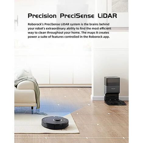 Roborock Q7 Max Aspirateur Robot Laveur 4200 Pa 180 Minutes D'Autonomie Avec LiDAR, Mise à Niveau Du S5 Max Noir 4 Roborock Q7 Max Aspirateur Robot Laveur 4200 Pa 180 Minutes D'Autonomie Avec LiDAR, Mise à Niveau Du S5 Max Noir – Image 4