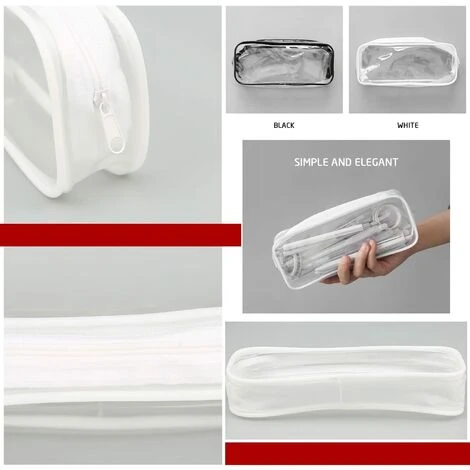 GRID COOL Sac à Crayons Transparent 2 Pièces, Trousse De Toilette Transparente, étui à Crayons , étui à Crayons à Fermeture éclair En PVC Imperméable Transparent Pour Le Stockage De Cosmétiques De Papeterie 3 GRID COOL Sac à Crayons Transparent 2 Pièces, Trousse De Toilette Transparente, étui à Crayons , étui à Crayons à Fermeture éclair En PVC Imperméable Transparent Pour Le Stockage De Cosmétiques De Papeterie – Image 3