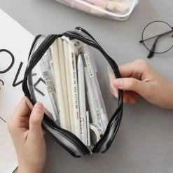 GRID COOL Sac à Crayons Transparent 2 Pièces, Trousse De Toilette Transparente, étui à Crayons , étui à Crayons à Fermeture éclair En PVC Imperméable Transparent Pour Le Stockage De Cosmétiques De Papeterie 9 GRID COOL Sac à Crayons Transparent 2 Pièces, Trousse De Toilette Transparente, étui à Crayons , étui à Crayons à Fermeture éclair En PVC Imperméable Transparent Pour Le Stockage De Cosmétiques De Papeterie -Aspirateur et sac Soldes 64420430 5