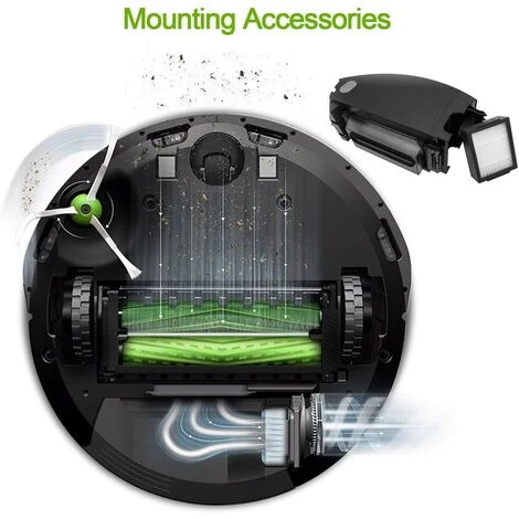 OSQI Kit D'accessoires De Réapprovisionnement Pour Aspirateur Robotique IRobot Roomba I7 I7+/i7 Plus E5 E6 E7, 2 Filtres Haute Efficacité + 3 Brosses De Balayage Des Bords + 1 Pièce De Rechange Pour Brosses En Caoutchouc Multi-surfaces 2 OSQI Kit D'accessoires De Réapprovisionnement Pour Aspirateur Robotique IRobot Roomba I7 I7+/i7 Plus E5 E6 E7, 2 Filtres Haute Efficacité + 3 Brosses De Balayage Des Bords + 1 Pièce De Rechange Pour Brosses En Caoutchouc Multi-surfaces – Image 2