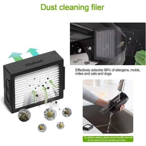 OSQI Kit D'accessoires De Réapprovisionnement Pour Aspirateur Robotique IRobot Roomba I7 I7+/i7 Plus E5 E6 E7, 2 Filtres Haute Efficacité + 3 Brosses De Balayage Des Bords + 1 Pièce De Rechange Pour Brosses En Caoutchouc Multi-surfaces 5 OSQI Kit D'accessoires De Réapprovisionnement Pour Aspirateur Robotique IRobot Roomba I7 I7+/i7 Plus E5 E6 E7, 2 Filtres Haute Efficacité + 3 Brosses De Balayage Des Bords + 1 Pièce De Rechange Pour Brosses En Caoutchouc Multi-surfaces – Image 5