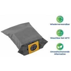 WENKO Sac Aspirateur Universel Réutilisable, Pour Les Aspirateurs à Sacs De Taille Standard, Capacité 7 L, Lavable En Machine, 100% Polyester, 35x7,2x25,5 Cm, Gris - Bleu -Aspirateur et sac Soldes 6578734 2