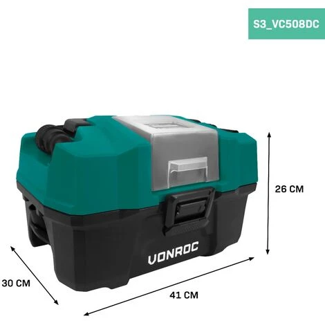 VONROC Aspirateur Multi-usage Portatif - 20V – Bac De 15L - Récupération De Poussières - Accessoires Inclus - 1 Batterie 4.0Ah Et Chargeur Rapide Inclus 2 VONROC Aspirateur Multi-usage Portatif - 20V – Bac De 15L - Récupération De Poussières - Accessoires Inclus - 1 Batterie 4.0Ah Et Chargeur Rapide Inclus – Image 2