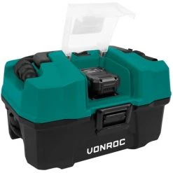VONROC Aspirateur Multi-usage Portatif 20V – Bac De 15L - Récupération De Poussières - Accessoires Inclus - 1 Batterie 2.0Ah Et Chargeur Rapide Inclus -Aspirateur et sac Soldes 66096424 3