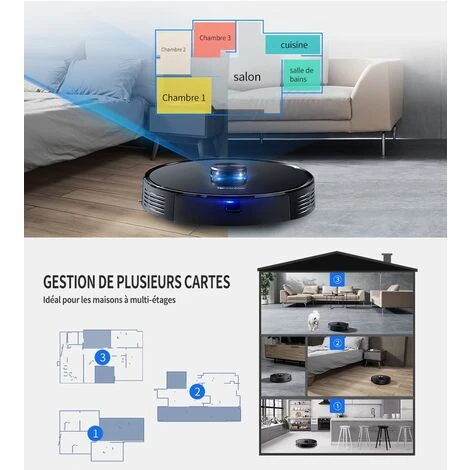 PROSCENIC M7 PRO Aspirateur Robot Intelligent 2 En 1 Avec Collecteur Automatique De Poussières Aspiration Et Lavage Navigation Laser 3 PROSCENIC M7 PRO Aspirateur Robot Intelligent 2 En 1 Avec Collecteur Automatique De Poussières Aspiration Et Lavage Navigation Laser – Image 3