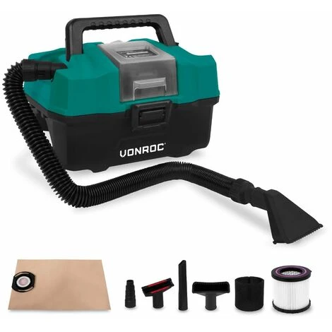 VONROC Aspirateur Multi-usage Portatif - 20V –Bac De 15L - Sans Batterie Ni Chargeur Rapide – Accessoires Inclus 1 VONROC Aspirateur Multi-usage Portatif - 20V –Bac De 15L - Sans Batterie Ni Chargeur Rapide – Accessoires Inclus